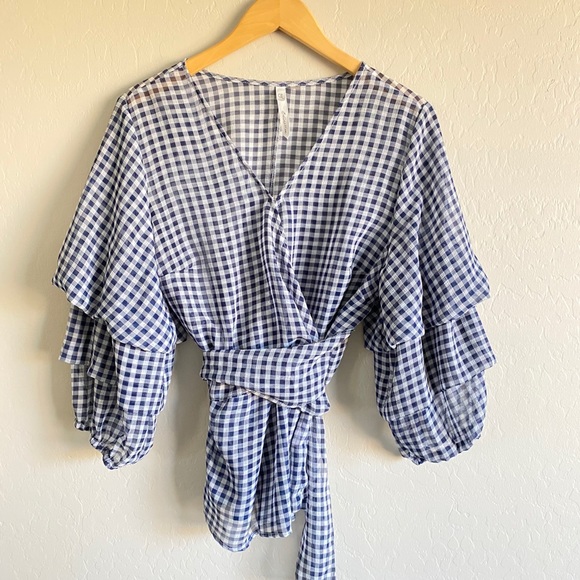 NY Collection Tops - NY Collection Gingham Blouse
